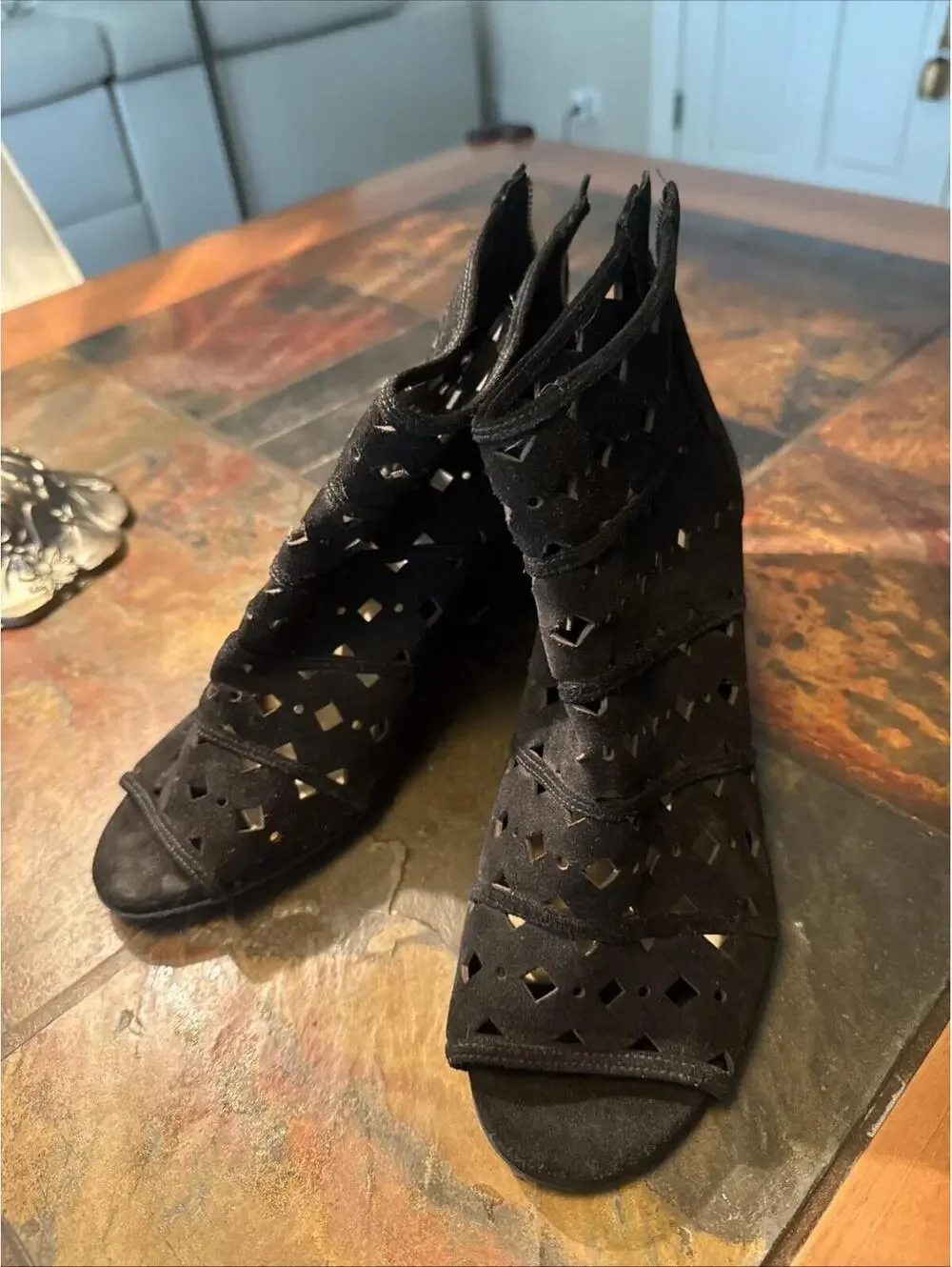 Michael Kors Black Suede Wedge Summer Boots Women’s Size 10. Beautiful and Class